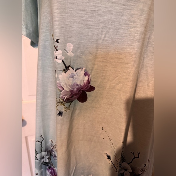 Floral Print Women's T-shirt Dress Sz Large - Picture 3 of 10